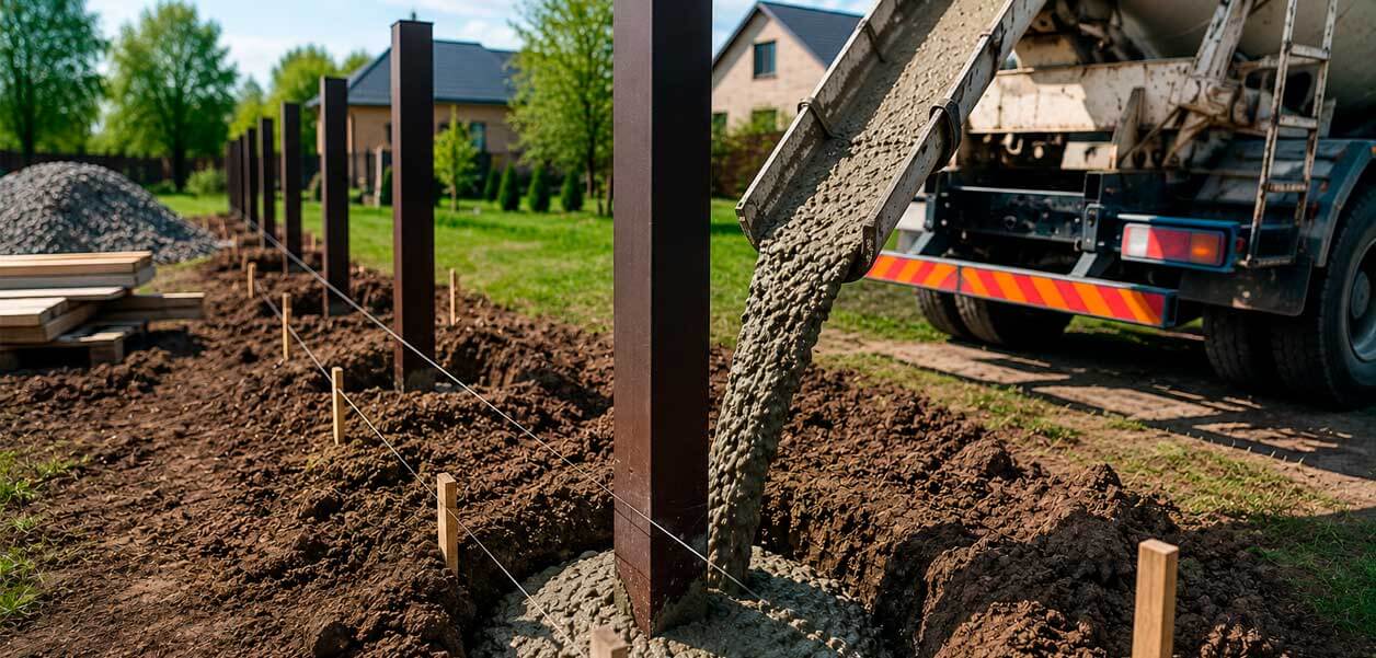Цена бетона для столбов и опор с учетом объема и условий подачи